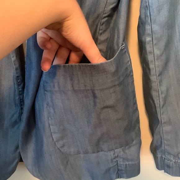 Aritzia Talula Tencel Lyocell/Cotton Open Denim Blazer Size 2 Fits Bigger - Picture 3 of 8